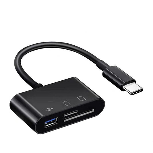 Lettore di Schede 3-in-1 Type-C – Adattatore USB Type-C per SD, TF e OTG per Huawei, Samsung, Xiaomi, Tablet