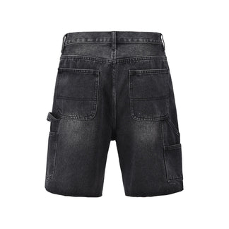 Bermuda in Denim Nero™ | Effetto Sfumato e Stile Cargo