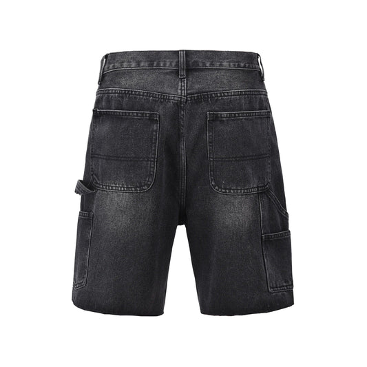 Bermuda in Denim Nero™ | Effetto Sfumato e Stile Cargo