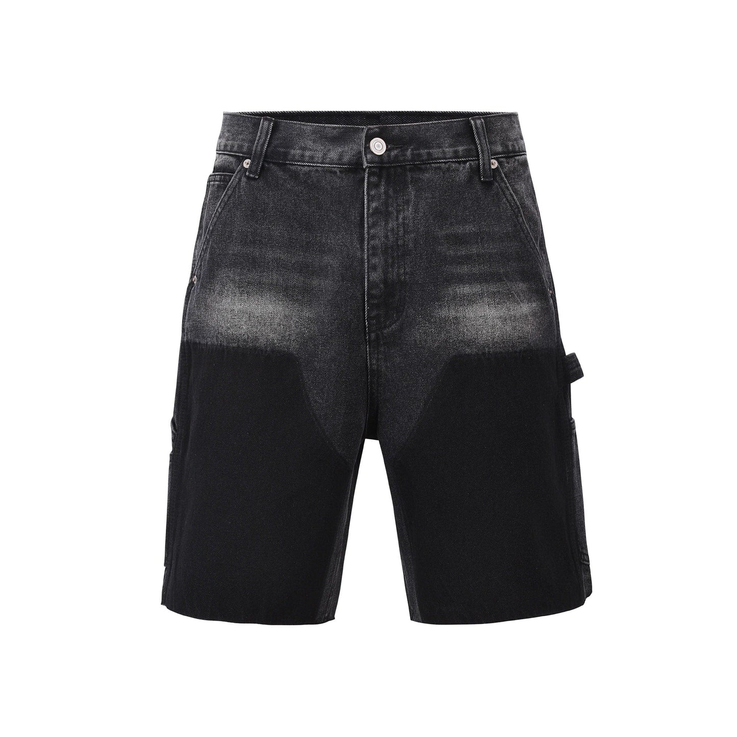 Bermuda in Denim Nero™ | Effetto Sfumato e Stile Cargo