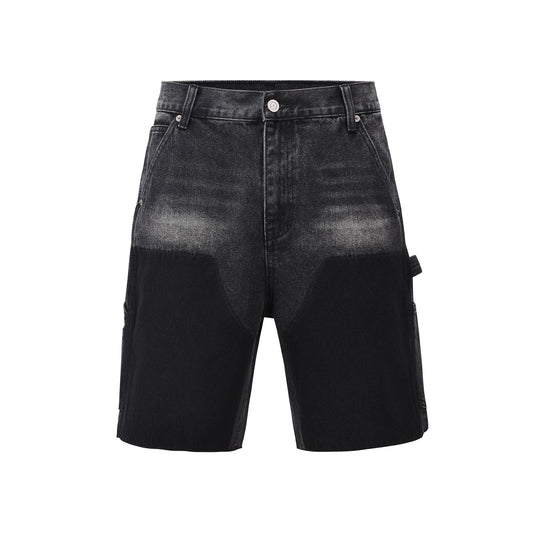 Bermuda in Denim Nero™ | Effetto Sfumato e Stile Cargo