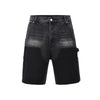 Bermuda in Denim Nero™ | Effetto Sfumato e Stile Cargo