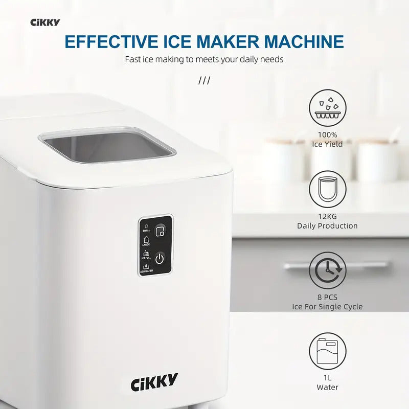 Macchina per Ghiaccio Portatile Cikky  26.5 Libbre 24 Ore