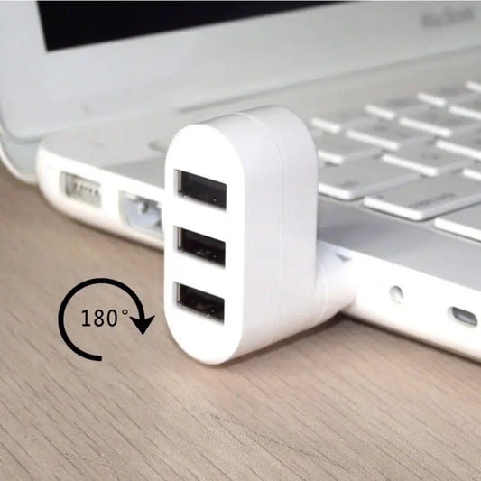 MINI HUB USB adapter rotable with 3 ports for laptops and PCs