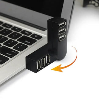 MINI HUB USB adapter rotable with 3 ports for laptops and PCs