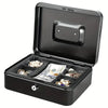 Mini Cassaforte Portatile in Metallo Nero con Chiave  25x20x8.8 cm