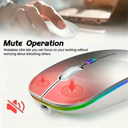 Ultra thin rechargeable wireless mouse with Dual Mode LED backlighting