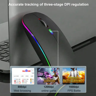 Silent wireless mouse with backlight