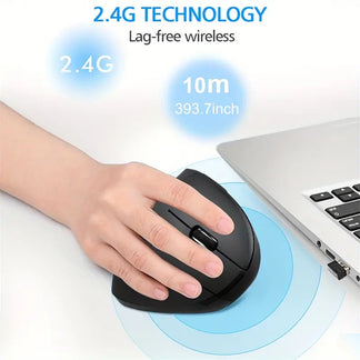 Mouse Wireless Verticale Ergonomico per Videogiochi con USB per PC e Laptop