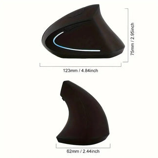 Mouse Wireless Verticale Ergonomico per Videogiochi con USB per PC e Laptop