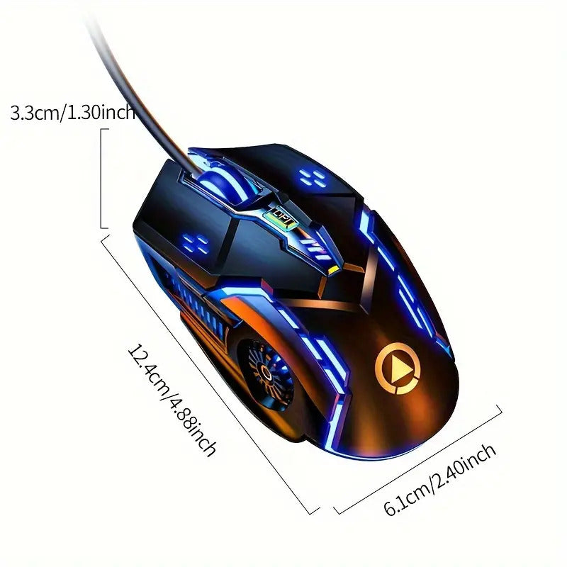 Silent universal wired mechanical game mouse for PC and notebook