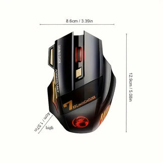 Ergonominating rechargeable wireless game mouse with RGB backlighting