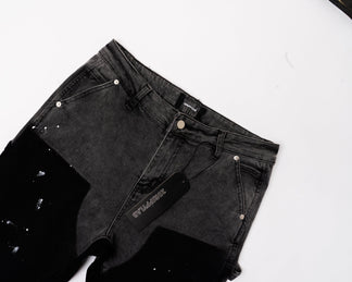 Flared Denim™ | Jeans Flare Nero-Grigio
