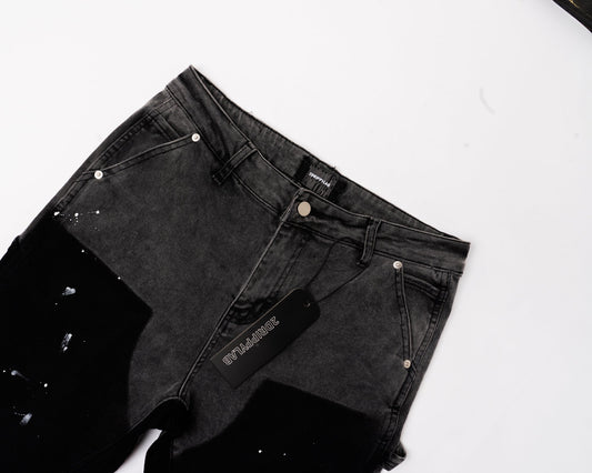 Flared Denim™ | Jeans Flare Nero-Grigio