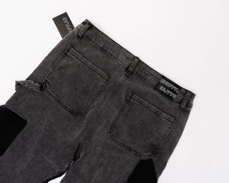 Flared Denim™ | Jeans Flare Nero-Grigio