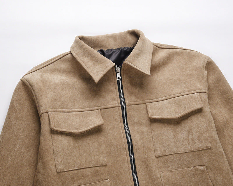 Giacca in Pelle Uomo™ | Modello Scamosciato Morbido e Versatile