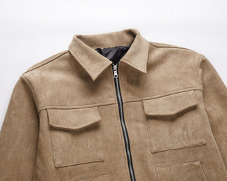 Giacca in Pelle Uomo™ | Modello Scamosciato Morbido e Versatile