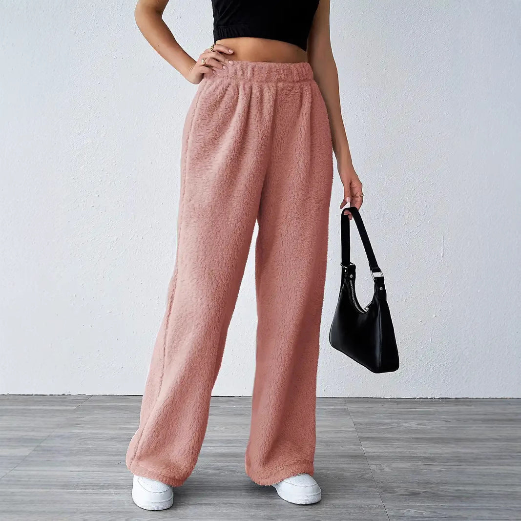 Pantaloni Tuta Donna| Gamba Larga, Pile Invernale e Comfort Totale