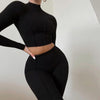 Completo Allenamento Donna | Top Manica Lunga e Leggings a Vita Alta