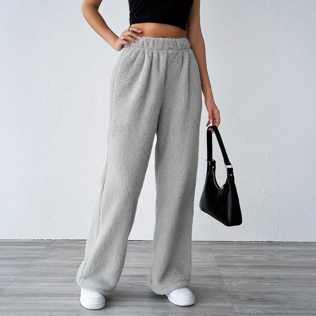 Pantaloni Tuta Donna| Gamba Larga, Pile Invernale e Comfort Totale