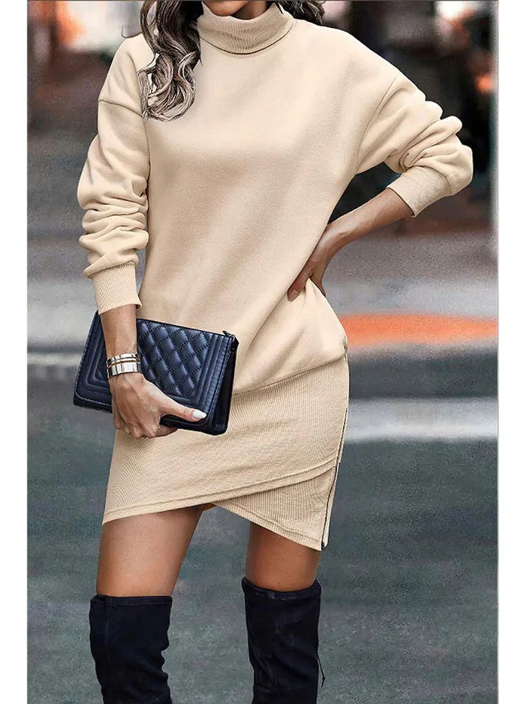 Abito Casual Donna| Maglia Morbida in Misto Cotone con Orlo Irregolare