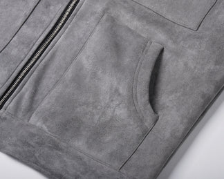 Giacca in Pelle Uomo™ | Modello Scamosciato Morbido e Versatile