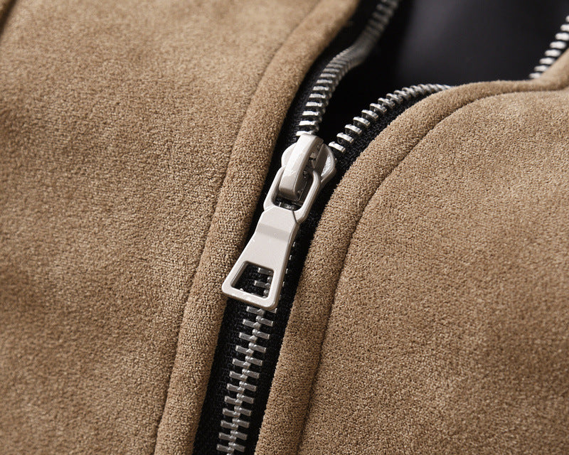 Giacca in Pelle Uomo™ | Modello Scamosciato Morbido e Versatile