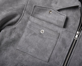 Giacca in Pelle Uomo™ | Modello Scamosciato Morbido e Versatile