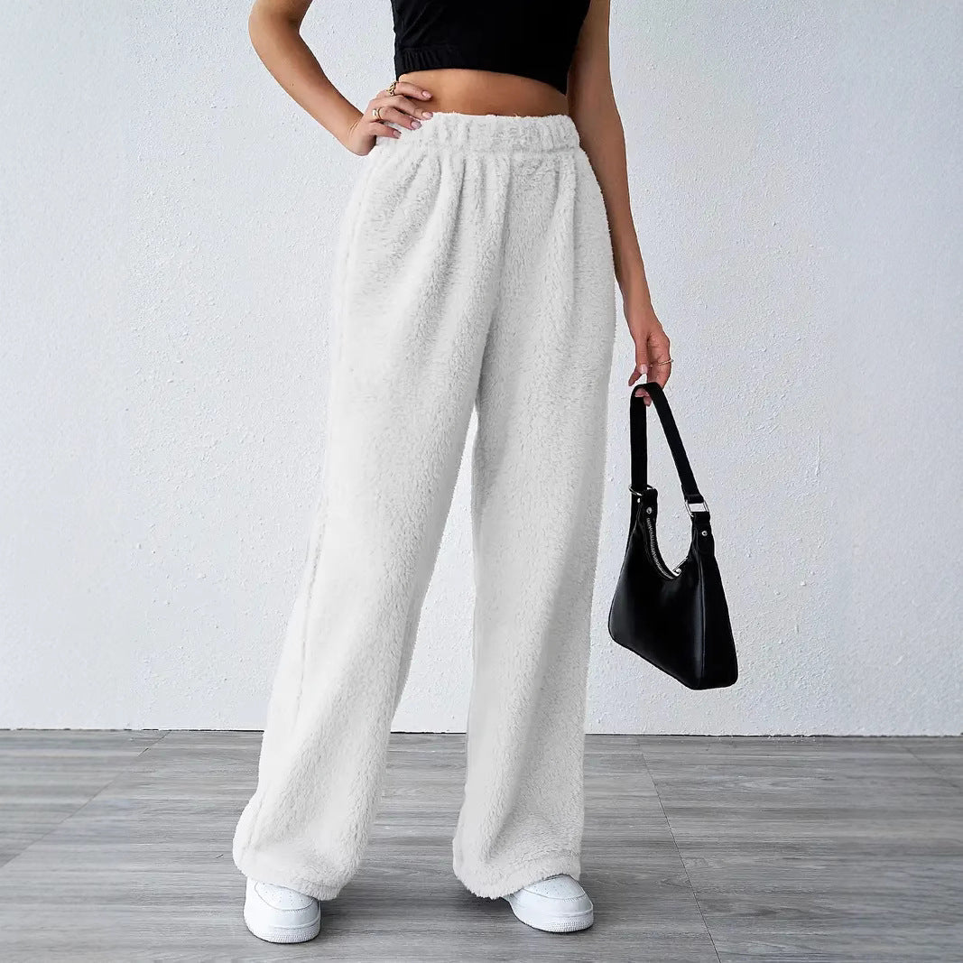 Pantaloni Tuta Donna| Gamba Larga, Pile Invernale e Comfort Totale