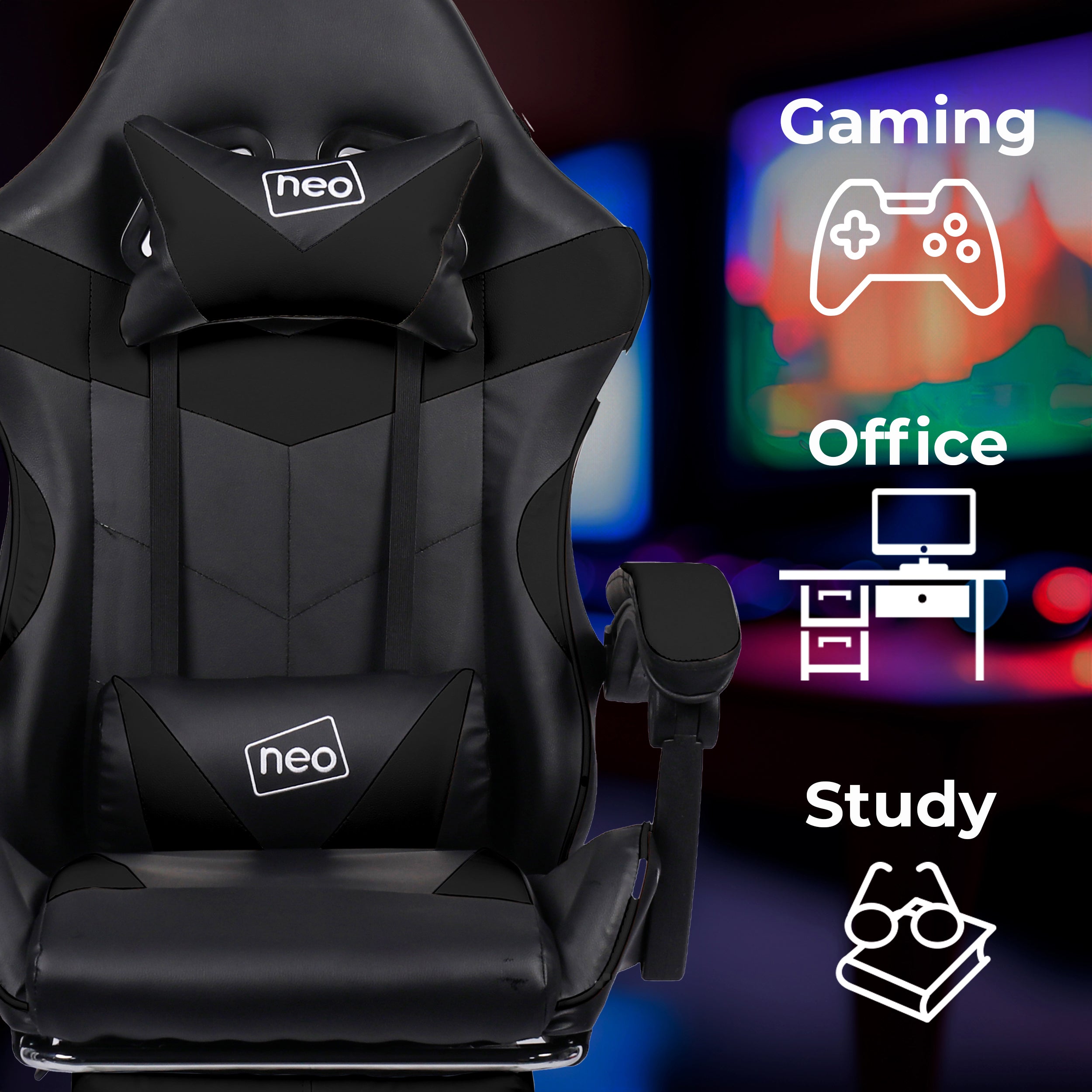 Sedia da Ufficio e Gaming Reclinabile con Supporto Ergonomico e Poggiapiedi