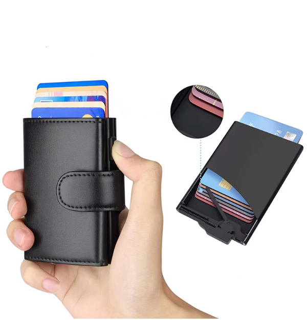 Card holder wallet - Safe button closure ™