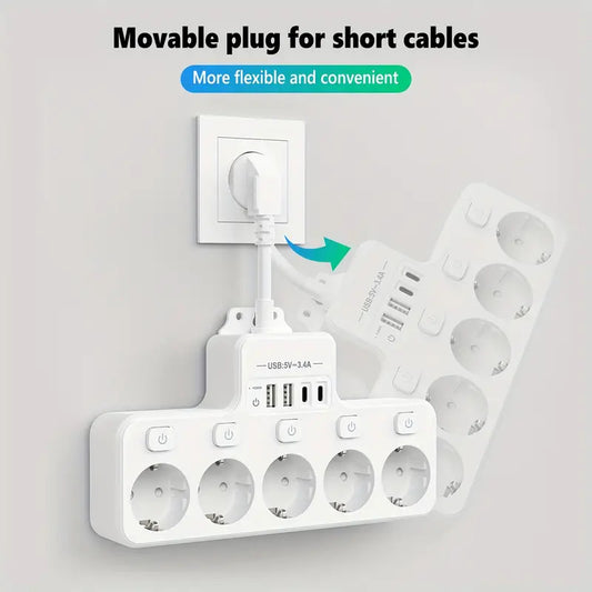 Multiple socket 9 in 1 with USB