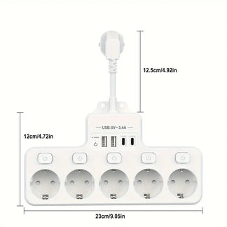 Multiple socket 9 in 1 with USB