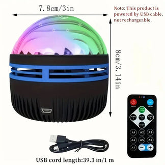Multicolor LED lighting projector with remote control