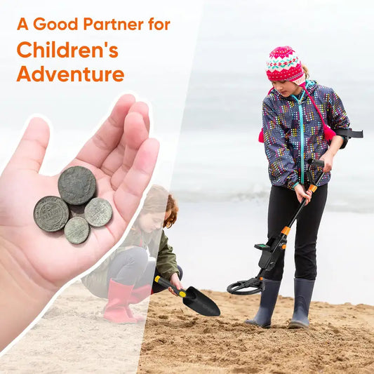 Metal detector for children with LCD display and waterproof coil