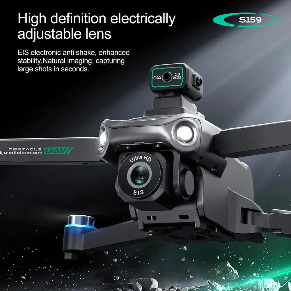 S159 GPS Drone 8K Dual Camera, 5G WiFi FPV, Obstacle Avoidance, Screen Remote, 360° Flight, Memory Card, Battery Display MigliorPrezzi.com