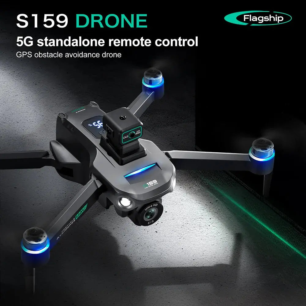 S159 GPS Drone 8K Dual Camera, 5G WiFi FPV, Obstacle Avoidance, Screen Remote, 360° Flight, Memory Card, Battery Display MigliorPrezzi.com