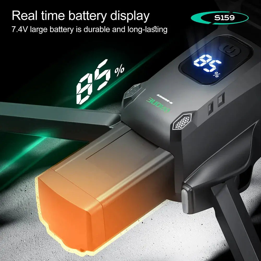 S159 GPS Drone 8K Dual Camera, 5G WiFi FPV, Obstacle Avoidance, Screen Remote, 360° Flight, Memory Card, Battery Display MigliorPrezzi.com