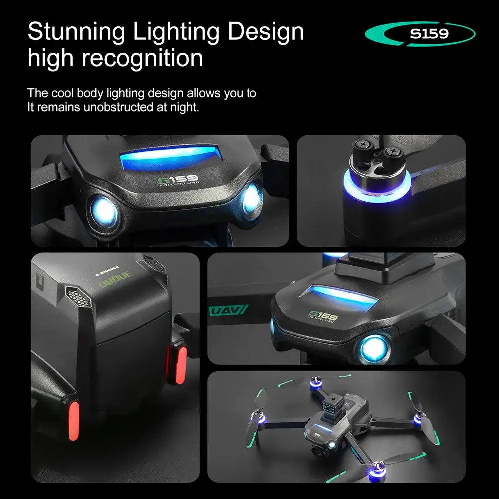 S159 GPS Drone 8K Dual Camera, 5G WiFi FPV, Obstacle Avoidance, Screen Remote, 360° Flight, Memory Card, Battery Display MigliorPrezzi.com