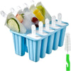 <tc>Ice Pop Molds™ | Set of 10 Reusable Silicone Molds with Included Accessories</tc>