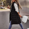Gilet Lungo Donna | Piumino Imbottito con Cappuccio