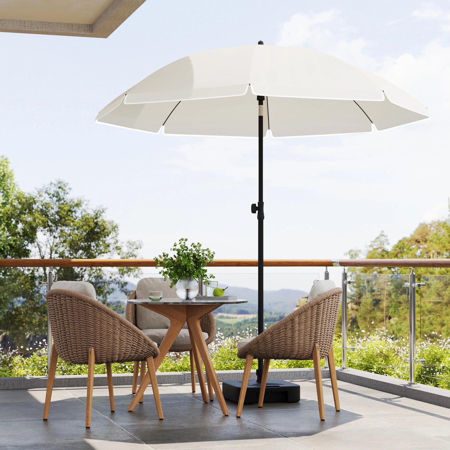 <tc>Tiltable Sun Umbrella™ | With Screw Anchor &amp; Extendable Pole</tc>