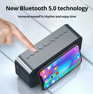 LED digital alarm clock with bluetooth and integrated speaker