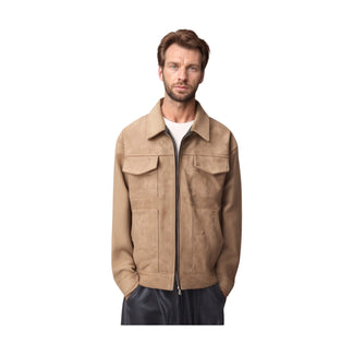 Giacca in Pelle Uomo™ | Modello Scamosciato Morbido e Versatile