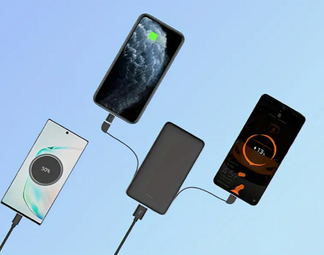 Portable power bank with double charging