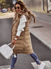 Gilet Lungo Donna | Piumino Imbottito con Cappuccio