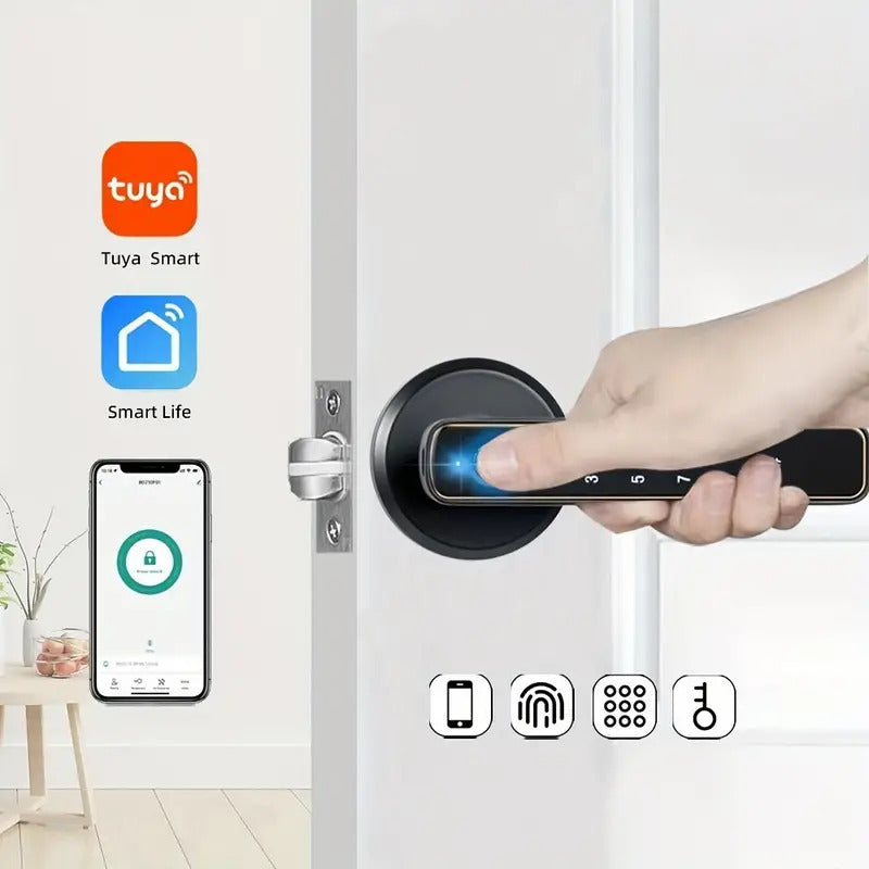 Intelligent Tuya 4 in 1 handle with fingerprint handle