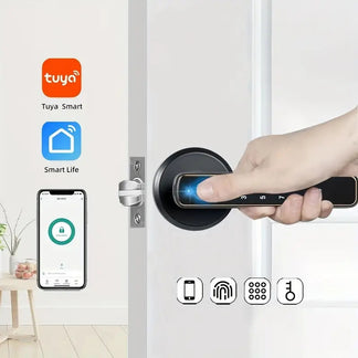 Serratura Intelligente Tuya 4 in 1  Maniglia con Impronta Digitale