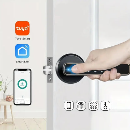 Intelligent Tuya 4 in 1 handle with fingerprint handle