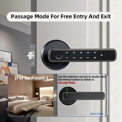 Intelligent Tuya 4 in 1 handle with fingerprint handle